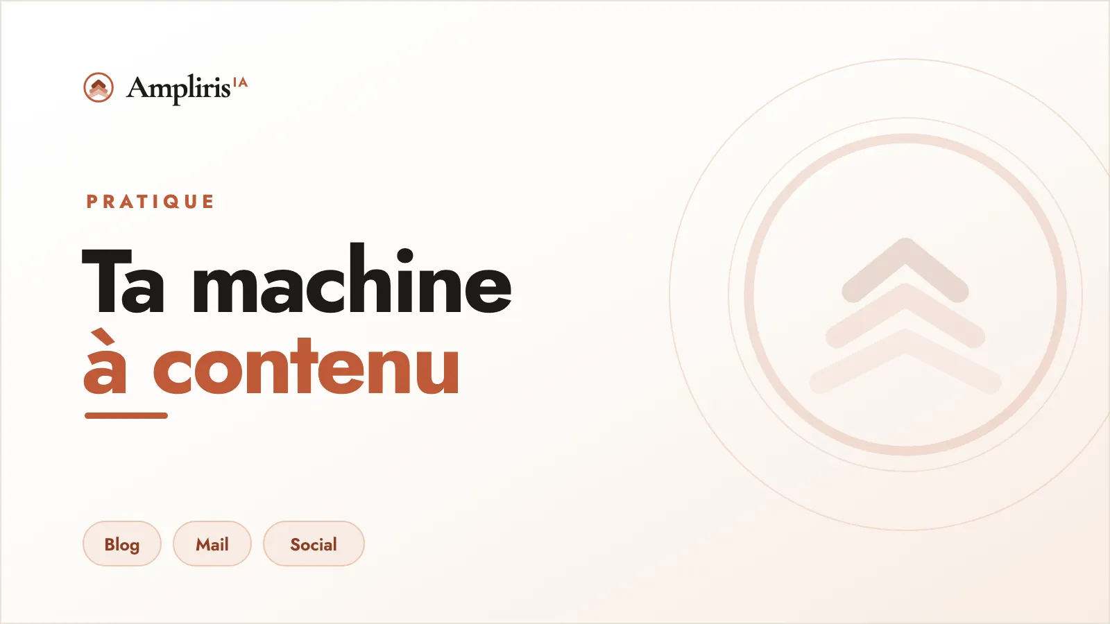 Ta machine à contenu : du blog au mail, pilotée par l'IA, par Ampliris IA