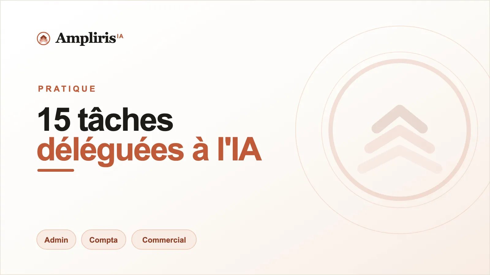 Les 15 tâches qu'un dirigeant de PME peut déléguer à l'IA en 2026, réparties par domaine
